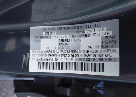 2017 Toyota Yaris Ia from USA, damaged, VIN 3MYDLBYV9HY185608